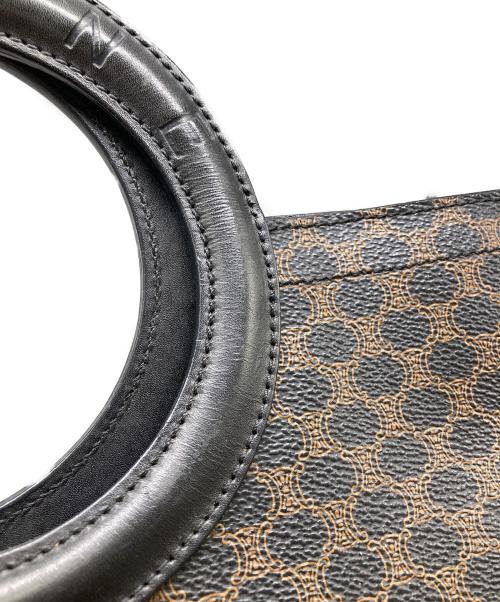 CELINE（セリーヌ）CELINE (セリーヌ) ヴィンテージ マカダム ブラゾン トリオンフ ミニハンドバッグ ブラウン×ブラックの古着・服飾アイテム