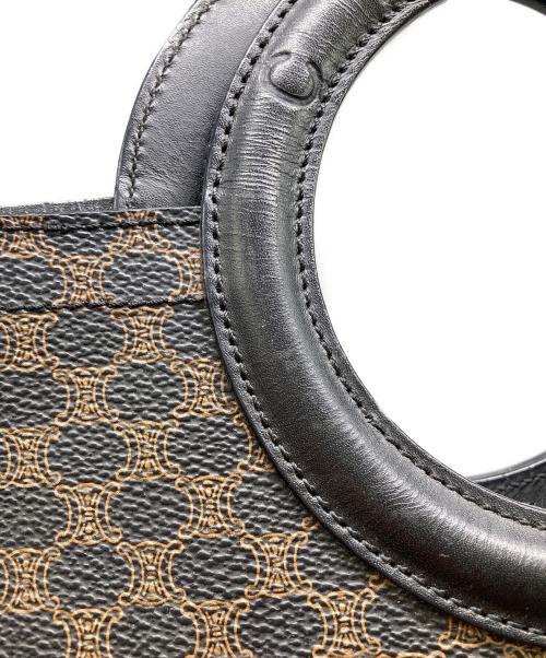 CELINE（セリーヌ）CELINE (セリーヌ) ヴィンテージ マカダム ブラゾン トリオンフ ミニハンドバッグ ブラウン×ブラックの古着・服飾アイテム