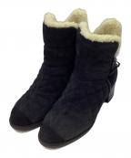 CHANELシャネル）の古着「ココマーク マトラッセ ムートン ショートブーツ」｜ブラック