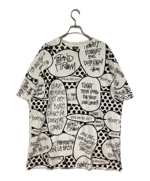 stussy（ステューシー）stussy (ステューシー) ショーンフォントプリントTシャツ ホワイト×ブラック サイズ:XLの古着・服飾アイテム