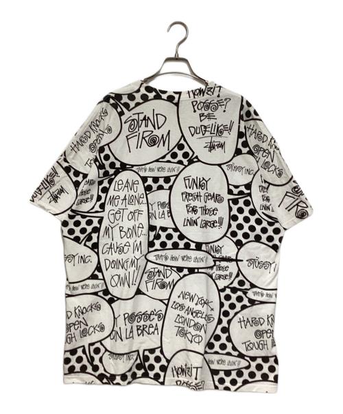 stussy（ステューシー）stussy (ステューシー) ショーンフォントプリントTシャツ ホワイト×ブラック サイズ:XLの古着・服飾アイテム