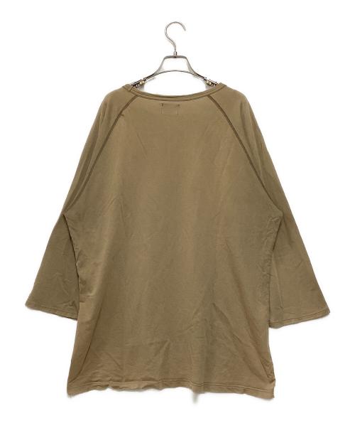 stussy（ステューシー）stussy (ステューシー) ラグランカットソー ホワイト×ブラウン サイズ:XLの古着・服飾アイテム