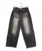 UNUSED.LABアンユーズドラブ）の古着「ワイドデニムパンツ」｜ブラック