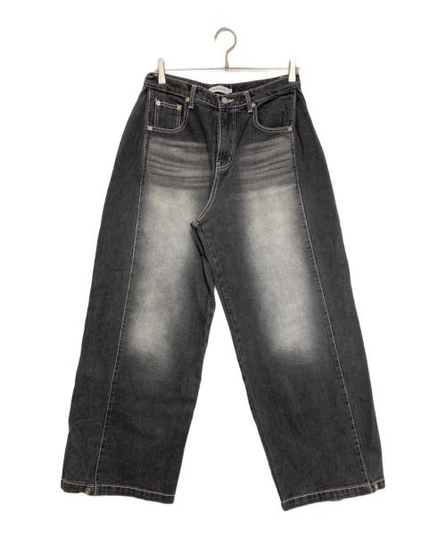 UNUSED.LAB（アンユーズドラブ）UNUSED.LAB (アンユーズドラブ) ワイドデニムパンツ ブラック サイズ:Mの古着・服飾アイテム