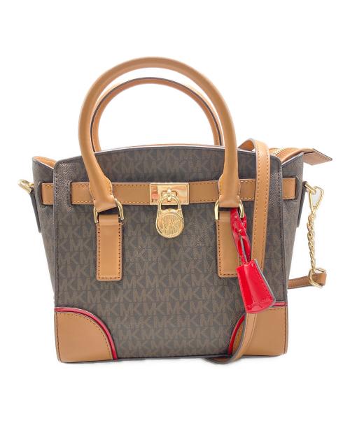MICHAEL KORS（マイケル・コース）MICHAEL KORS (マイケルコース) モノグラム2WAYバッグ ブラウンの古着・服飾アイテム
