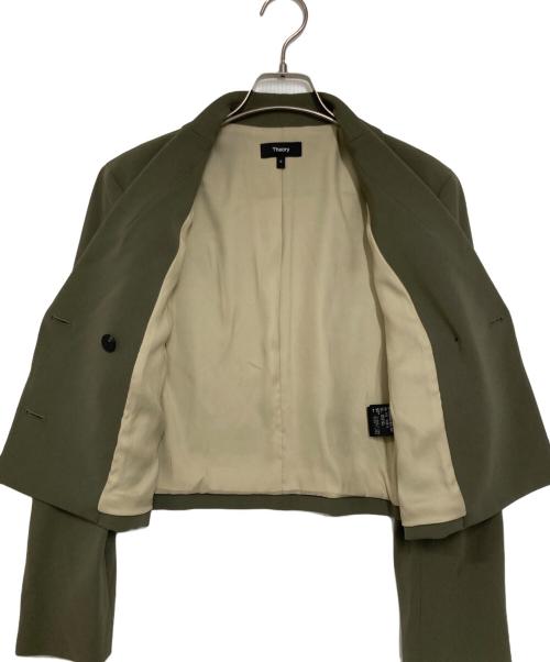 theory（セオリー）theory (セオリー) クロップドダブルジャケット オリーブの古着・服飾アイテム