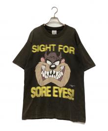 LOONEY TUNES（ルーニーチューンズ）の古着「キャラクタープリントTシャツ(タズ)」｜チャコールグレー