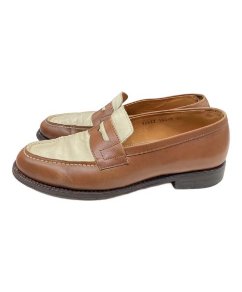 Jalan Sriwijaya（ジャランスリウァヤ）Jalan Sriwijaya (ジャランスリウァヤ) コインローファー ホワイト×ブラウン サイズ:39の古着・服飾アイテム