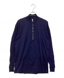 odds on（オッズオン）の古着「マルチボタン バックプリントカットソー」｜ネイビー