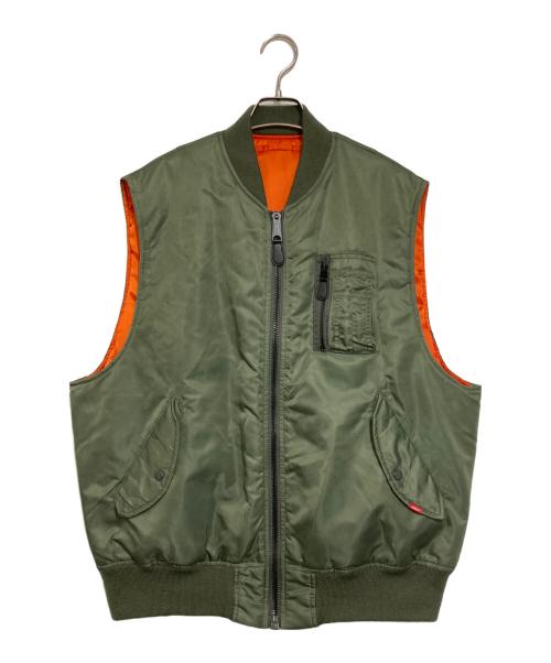 AVIREX（アヴィレックス）AVIREX (アヴィレックス) MA-1 ベスト カーキ サイズ:Lの古着・服飾アイテム