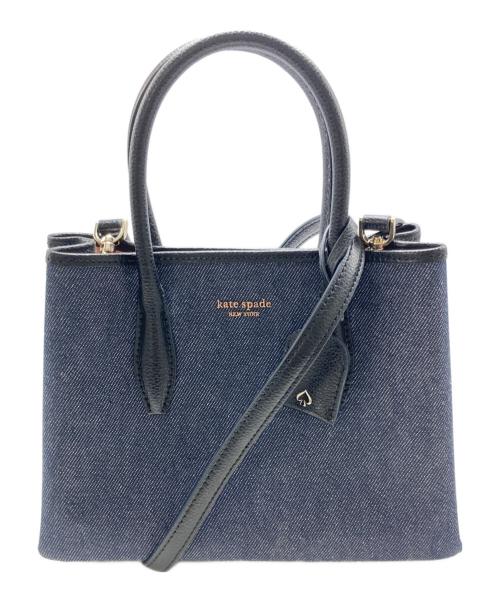 Kate Spade（ケイトスペード）Kate Spade (ケイトスペード) 2WAYデニムバッグ ブラック×インディゴの古着・服飾アイテム
