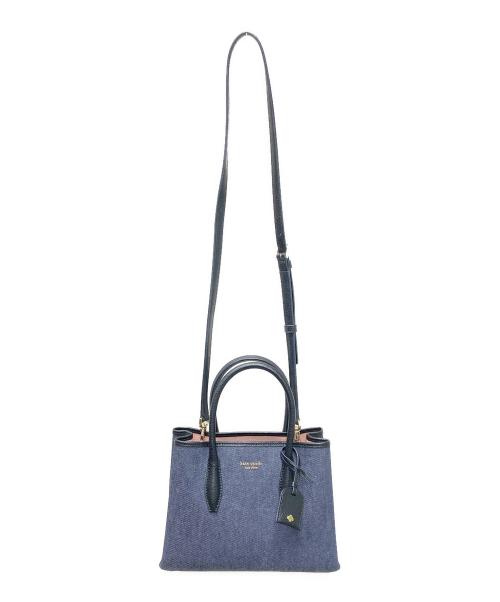 Kate Spade（ケイトスペード）Kate Spade (ケイトスペード) 2WAYデニムバッグ ブラック×インディゴの古着・服飾アイテム