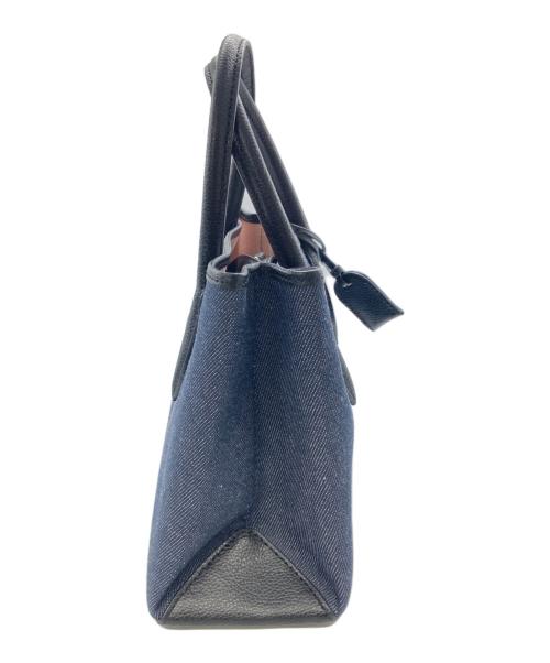 Kate Spade（ケイトスペード）Kate Spade (ケイトスペード) 2WAYデニムバッグ ブラック×インディゴの古着・服飾アイテム