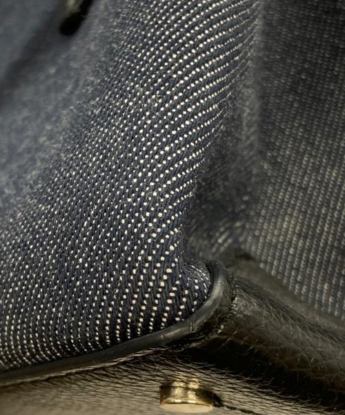 Kate Spade（ケイトスペード）Kate Spade (ケイトスペード) 2WAYデニムバッグ ブラック×インディゴの古着・服飾アイテム