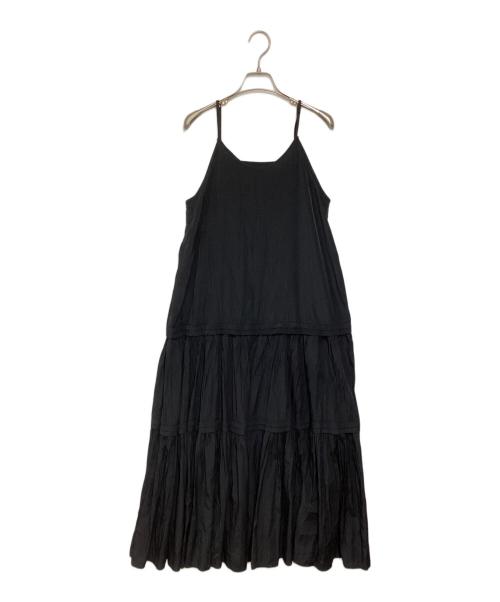 Loungedress（ラウンジドレス）Loungedress (ラウンジドレス) サテンティアードキャミワンピース ブラック サイズ:Fの古着・服飾アイテム