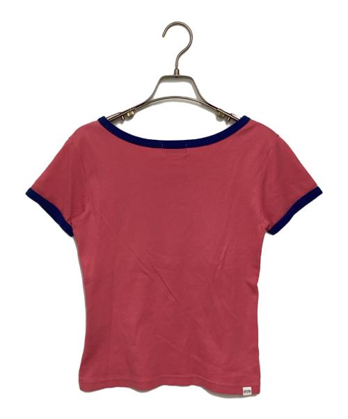 Hysteric Glamour（ヒステリックグラマー）Hysteric Glamour (ヒステリックグラマー) リンガーチビTシャツ ピンク×ブルー サイズ:Freeの古着・服飾アイテム