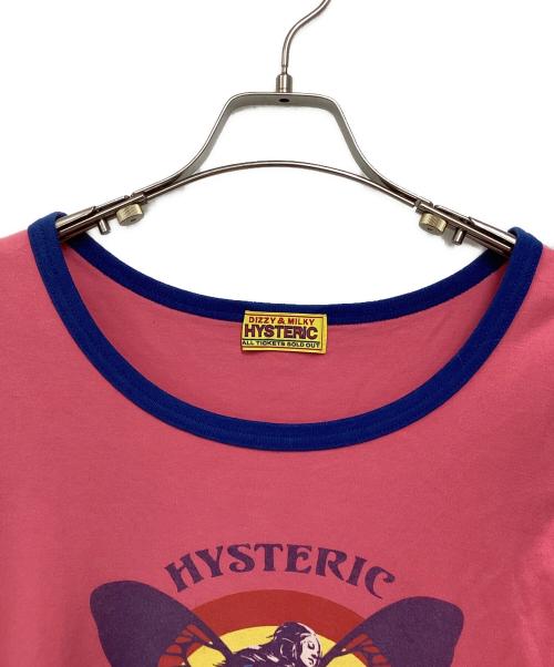 Hysteric Glamour（ヒステリックグラマー）Hysteric Glamour (ヒステリックグラマー) リンガーチビTシャツ ピンク×ブルー サイズ:Freeの古着・服飾アイテム