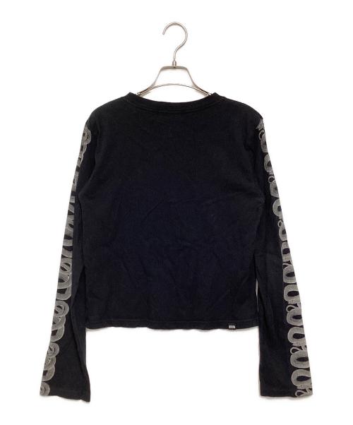 Hysteric Glamour（ヒステリックグラマー）Hysteric Glamour (ヒステリックグラマー) SNAKE SLEEVE ショートTシャツ ブラック サイズ:FREEの古着・服飾アイテム