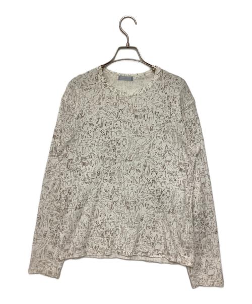 COMME des GARCONS HOMME（コムデギャルソン オム）COMME des GARCONS HOMME (コムデギャルソン オム) イラストカットソー ホワイト×ブラウン サイズ:不明の古着・服飾アイテム