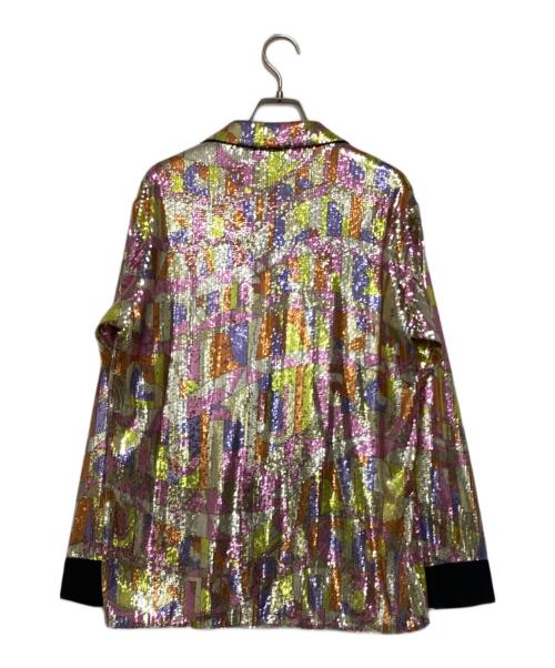 Emilio Pucci（エミリオ プッチ）Emilio Pucci (エミリオ プッチ) L.S.BLOUSE スパンコールシャツ マルチカラー サイズ:38の古着・服飾アイテム