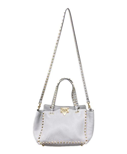 VALENTINO（ヴァレンティノ）VALENTINO (ヴァレンティノ) スタッズショルダーバッグ グレーの古着・服飾アイテム