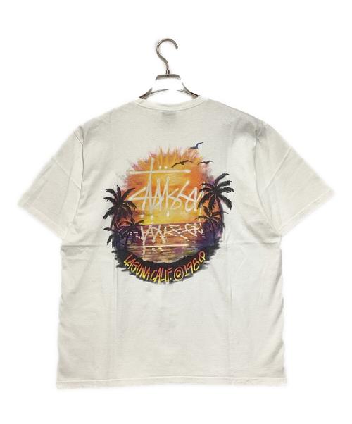 stussy（ステューシー）stussy (ステューシー) SUNSET TEE FOG ホワイト サイズ:Lの古着・服飾アイテム