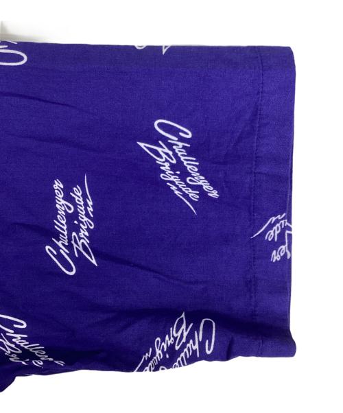 CHALLENGER（チャレンジャー）CHALLENGER (チャレンジャー) S/S MULTI SIGNATURE SHIRT ネイビー×ホワイト サイズ:XLの古着・服飾アイテム