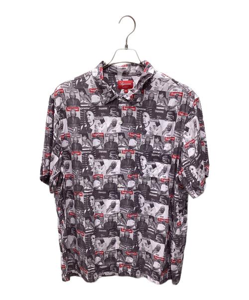 SUPREME（シュプリーム）Supreme (シュプリーム) Magazine S/S SHIRT ピンク×レッド サイズ:XLの古着・服飾アイテム