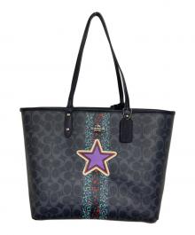 COACH（コーチ）の古着「リバーシブルトートバッグ」｜ネイビー