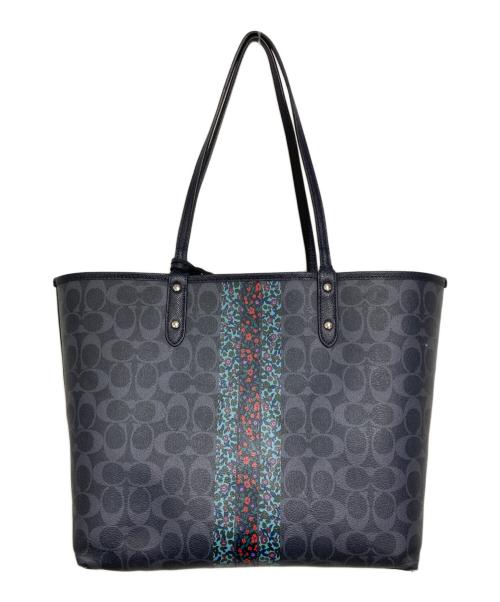 COACH（コーチ）COACH (コーチ) リバーシブルトートバッグ ネイビーの古着・服飾アイテム