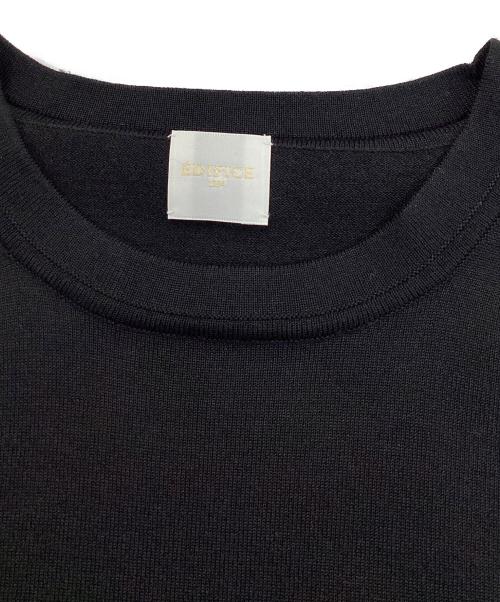 EDIFICE（エディフィス）EDIFICE (エディフィス) 16ゲージ シルクミックス プレーティングニットTシャツ ブラック サイズ:Mの古着・服飾アイテム