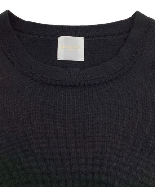 EDIFICE（エディフィス）EDIFICE (エディフィス) 16ゲージ シルクミックス プレーティングニットTシャツ ブラック サイズ:Mの古着・服飾アイテム