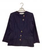 Christian Diorクリスチャン ディオール）の古着「ノーカラージャケット」｜ネイビー