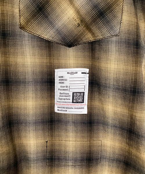 Maison MIHARA YASUHIRO（メゾン ミハラ ヤスヒロ）Maison MIHARA YASUHIRO (メゾン ミハラ ヤスヒロ) 25SS Hoodie Combine Checkered Shirt ブラウン サイズ:44の古着・服飾アイテム