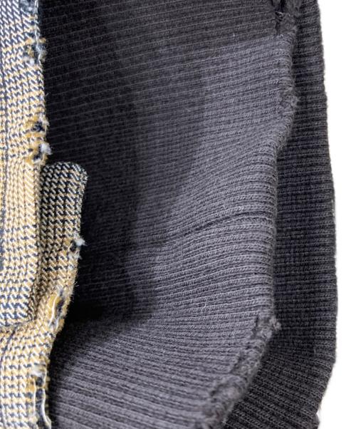 Maison MIHARA YASUHIRO（メゾン ミハラ ヤスヒロ）Maison MIHARA YASUHIRO (メゾン ミハラ ヤスヒロ) 25SS Hoodie Combine Checkered Shirt ブラウン サイズ:44の古着・服飾アイテム