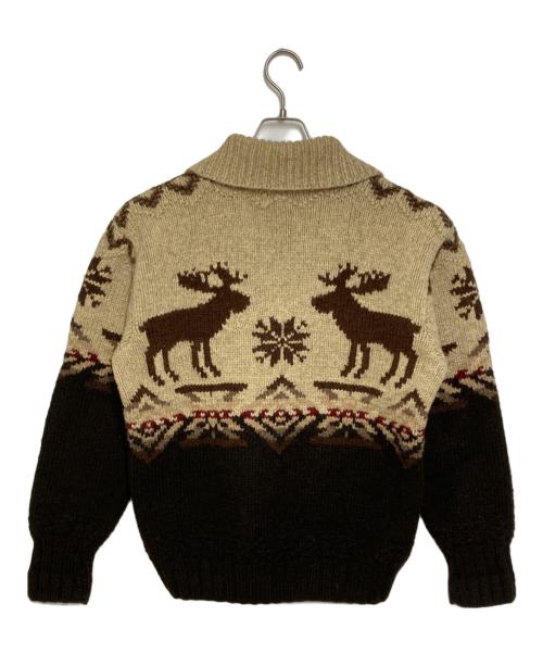 POLO RALPH LAUREN（ポロ・ラルフローレン）POLO RALPH LAUREN (ポロ・ラルフローレン) ウールシルクブレンド カウチンプルオーバーニット ベージュ×ブラウン サイズ:不明の古着・服飾アイテム