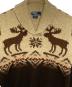 中古・古着 POLO RALPH LAUREN (ポロ・ラルフローレン) ウールシルクブレンド カウチンプルオーバーニット ベージュ×ブラウン サイズ:不明：15000円