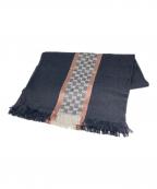 GUCCIグッチ）の古着「シルクブレンドウールマフラー」｜ブラック×ピンク