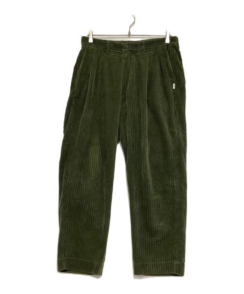 WTAPS（ダブルタップス）WTAPS (ダブルタップス) TUCK 02 CORDUROY TROUSERS グリーン サイズ:X01の古着・服飾アイテム