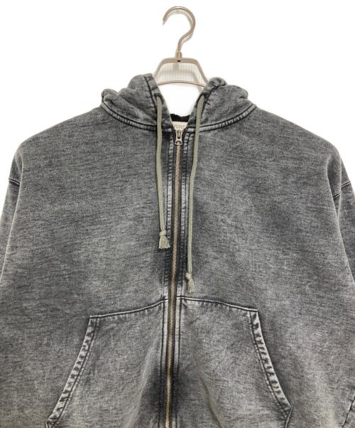 INSCRIRE（アンスクリア）INSCRIRE (アンスクリア) W-Zip Bleach Sweat Parka ブラック サイズ:Lの古着・服飾アイテム