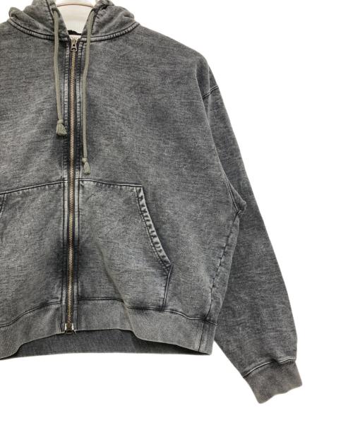 INSCRIRE（アンスクリア）INSCRIRE (アンスクリア) W-Zip Bleach Sweat Parka ブラック サイズ:Lの古着・服飾アイテム