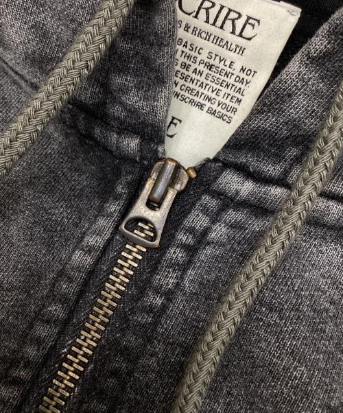 INSCRIRE（アンスクリア）INSCRIRE (アンスクリア) W-Zip Bleach Sweat Parka ブラック サイズ:Lの古着・服飾アイテム