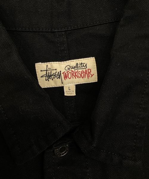 stussy（ステューシー）stussy (ステューシー) Canvas Chore JKT ブラック サイズ:Lの古着・服飾アイテム