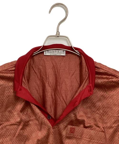 MONSIEUR by GIVENCHY（ムッシュ ジバンシイ）MONSIEUR by GIVENCHY (ムッシュ ジバンシイ) 4G総柄ポロシャツ レッド サイズ:Lの古着・服飾アイテム