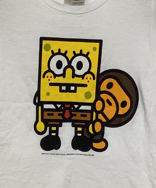 A BATHING APE（ア ベイシング エイプ）A BATHING APE (ア ベイシング エイプ) Sponge BOB (スポンジボブ) Sponge BOB×MILO TEE ホワイト サイズ:XXSの古着・服飾アイテム