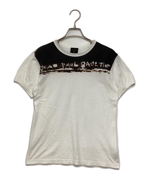 Jean Paul Gaultier homme（ジャンポールゴルチェオム）Jean Paul GAULTIER HOMME (ジャンポールゴルチェオム) 鉄道橋プリントTシャツ ホワイト×ブラック サイズ:Mの古着・服飾アイテム