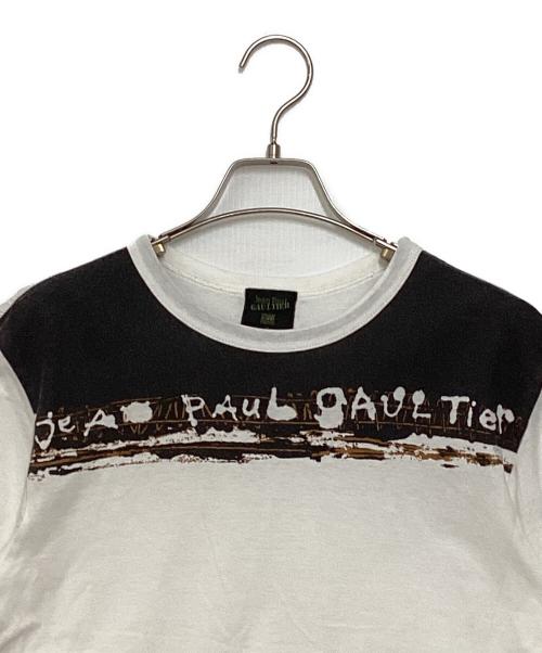 Jean Paul Gaultier homme（ジャンポールゴルチェオム）Jean Paul GAULTIER HOMME (ジャンポールゴルチェオム) 鉄道橋プリントTシャツ ホワイト×ブラック サイズ:Mの古着・服飾アイテム