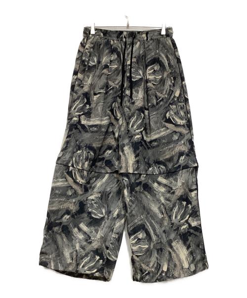 MAISON SPECIAL（メゾンスペシャル）MAISON SPECIAL (メゾンスペシャル) シアープリント2WAYワイドパンツ グレー サイズ:00の古着・服飾アイテム