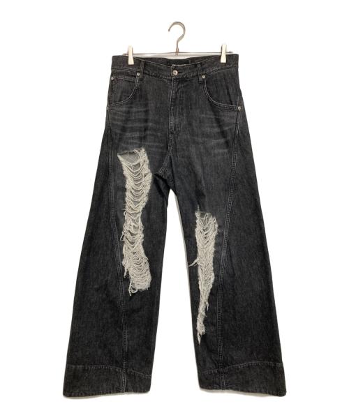 YUKI HASHIMOTO（ユウキハシモト）YUKI HASHIMOTO (ユウキハシモト) TWISTED JEANS ブラック サイズ:46の古着・服飾アイテム
