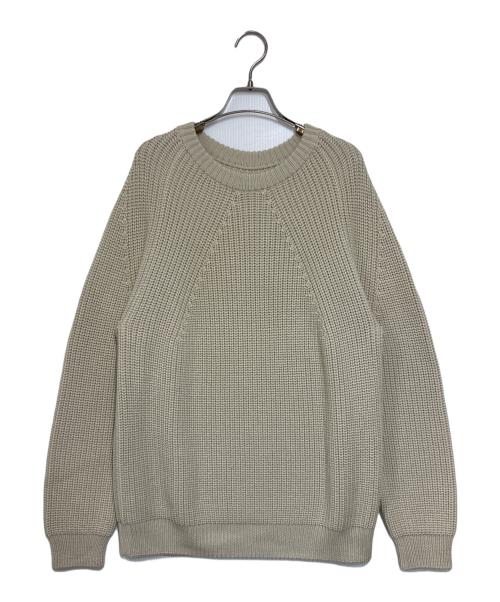 BATONER（バトナ―）BATONER (バトナ―) シグネチャークルーネックニット ベージュ サイズ:2の古着・服飾アイテム